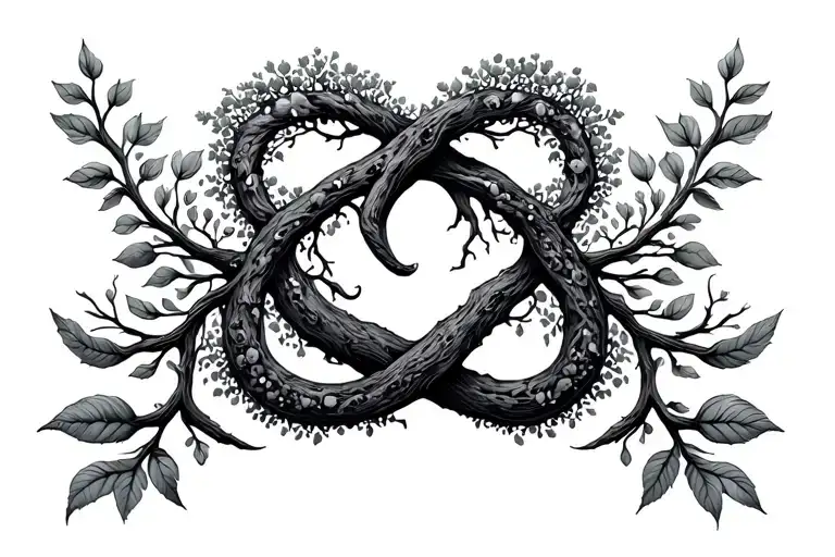 Infinity Sign With Mini Tree Of Life Intertwined