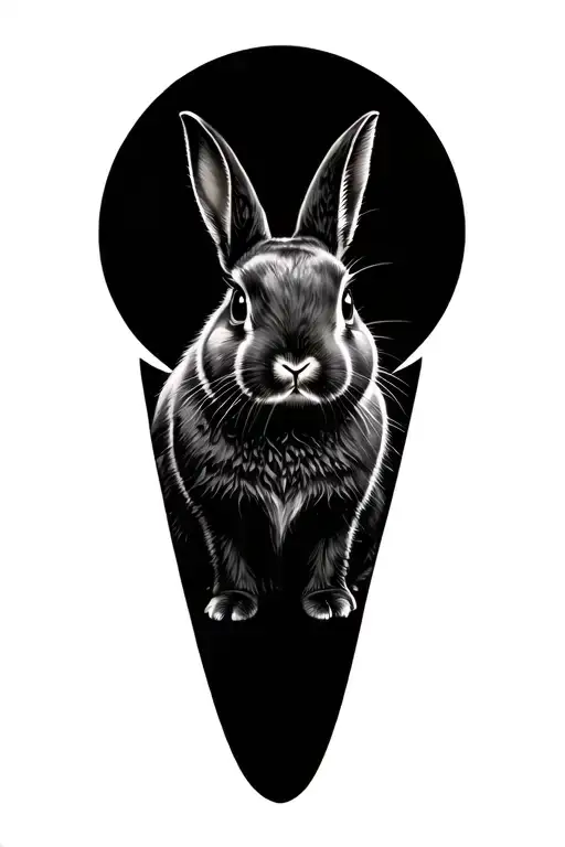 Black Rabbit Sitting