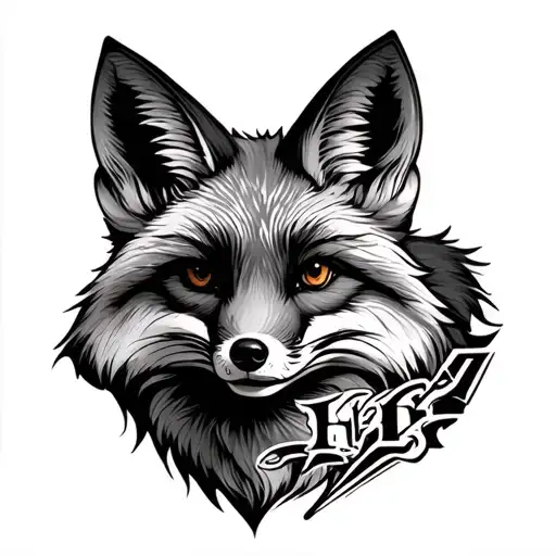 Fox With Letters Hf Blended In