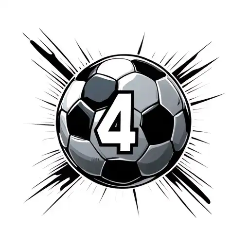 A Soccer Ball With Number 4 On It