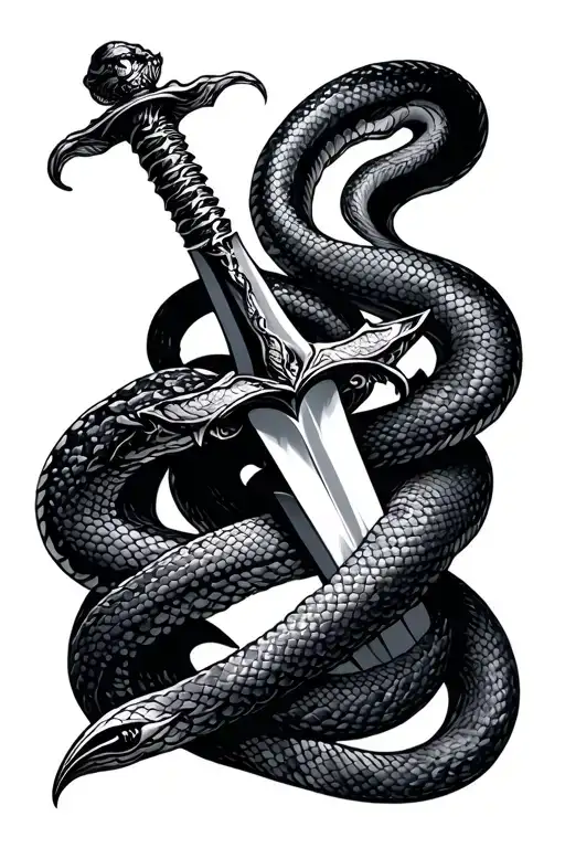 Sword With Snake Wrapped