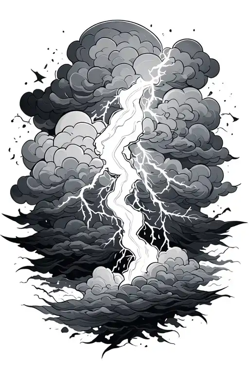 Sleeve Background Design Featuring Clouds And Lightning
