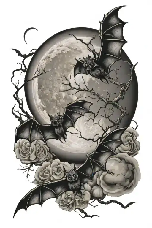 Bats And Moon Rising