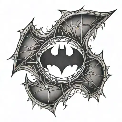 Batman Symbol With A Border Of Stitches
