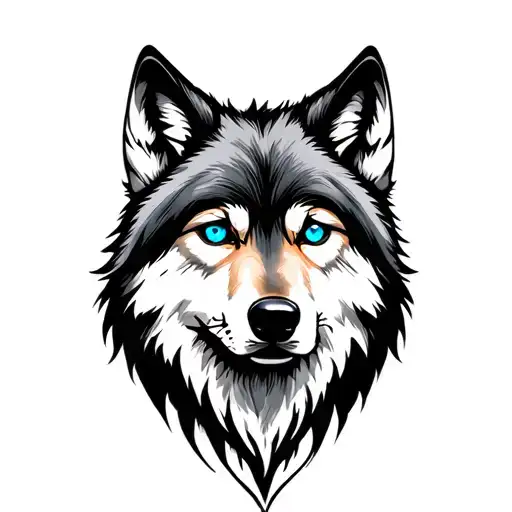 Wolf With Blue Eyes