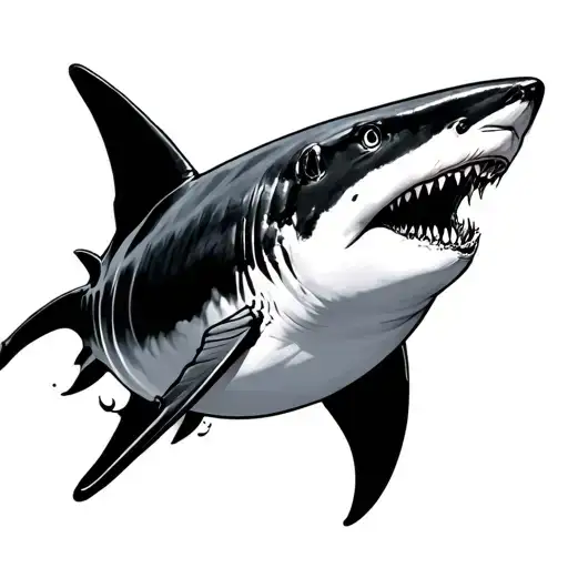 A One Line Shark Swimming