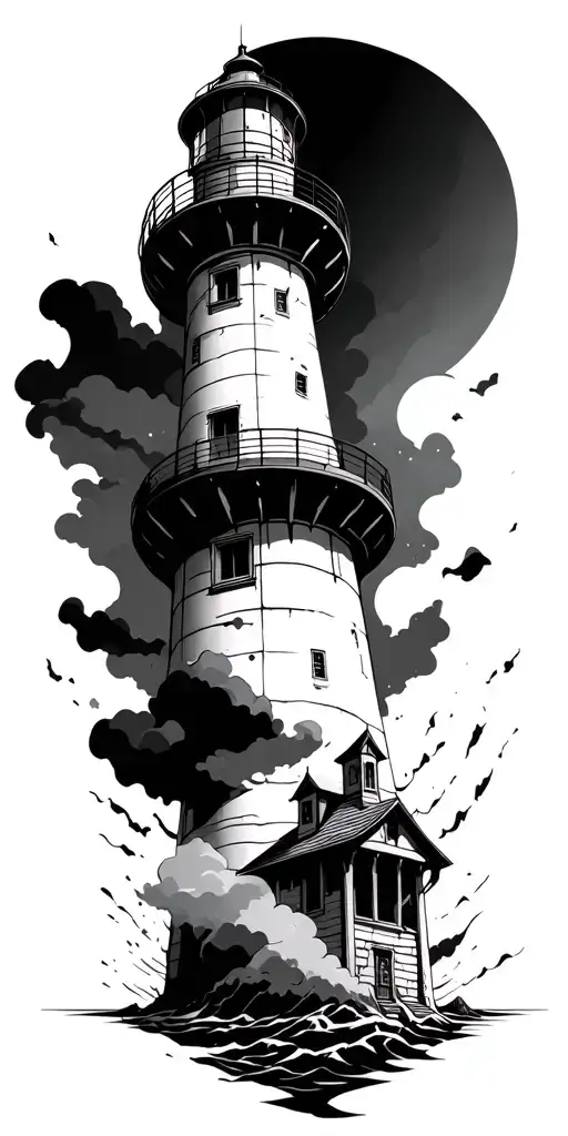 Lighthouse Standing Tall Amidst Chaos