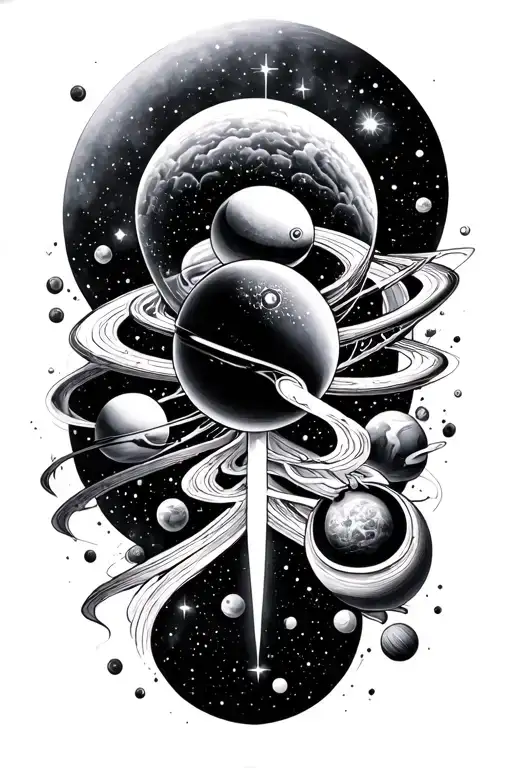 Space Tattoo For Gemini And Cancer