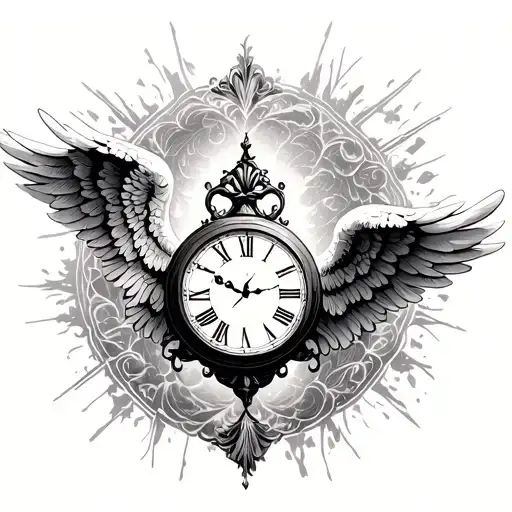Clock With Angel Wings