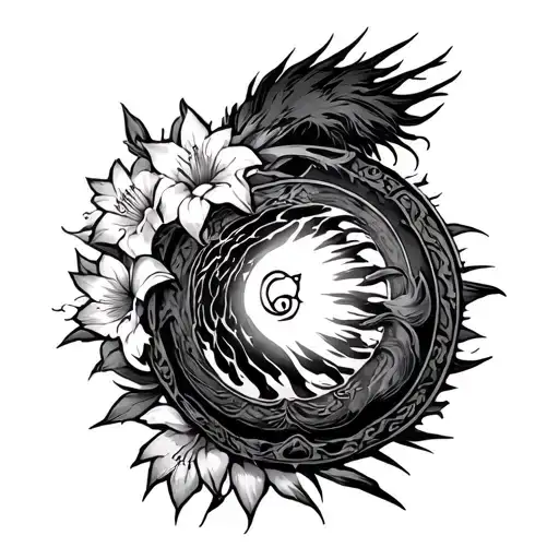 The Cursed Seal Of Heaven From Naruto And Gladiolus Surrounding It