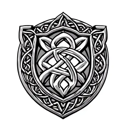Celtic Shield Knot With Celtic Pattern Border