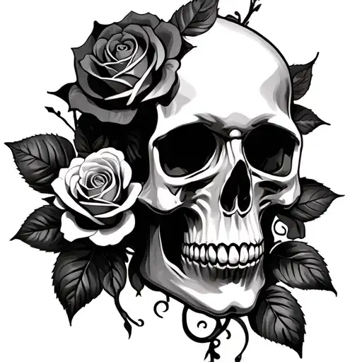 Skull And Roses Growing