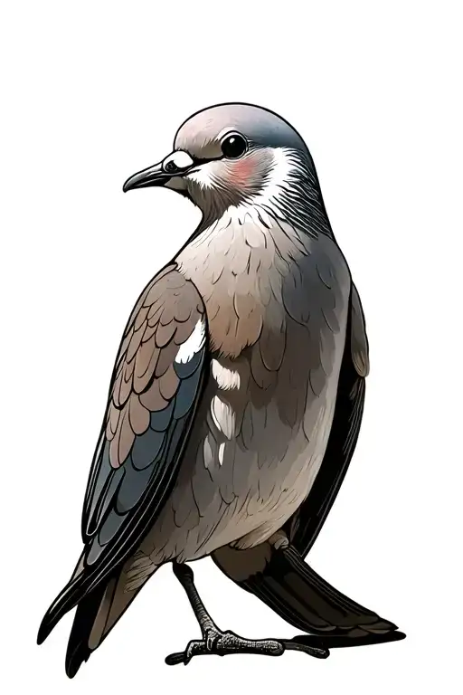 Small Dove With Fine Lines