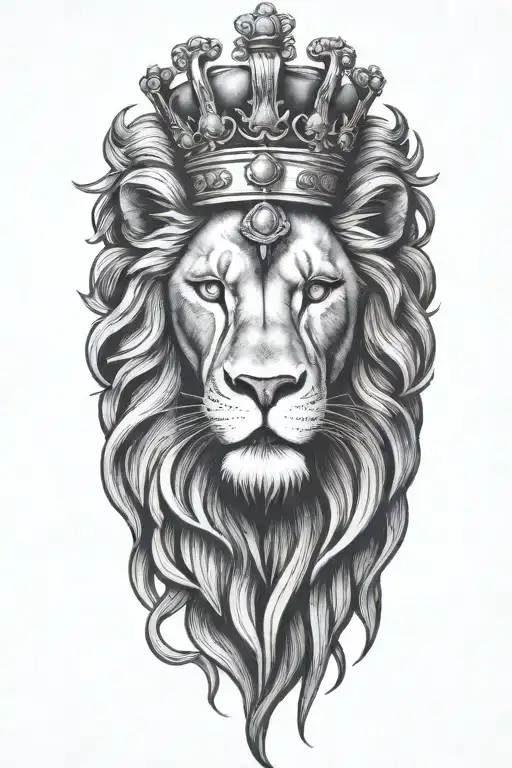 Crowned Lion Face