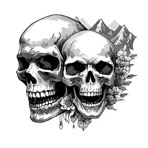 Skull And Mountains