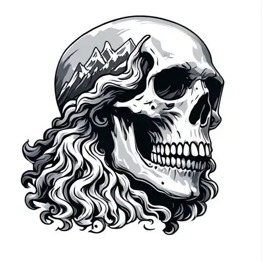 Skull And Mountains With Zeus