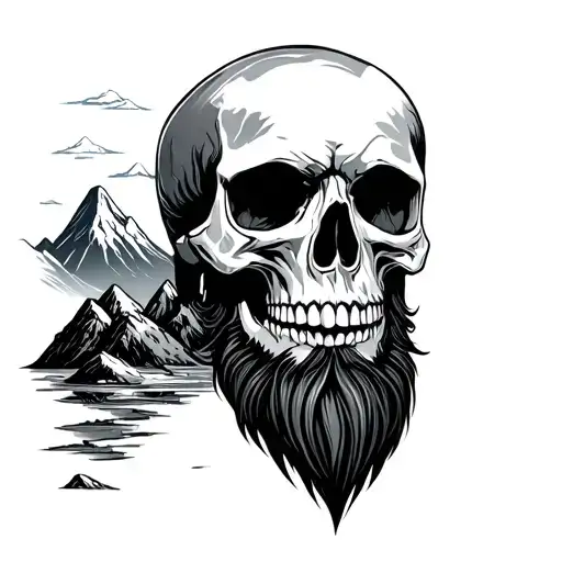 Skull And Mountains And Beard