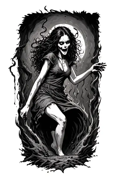 Evil Dead The Girl Getting Dragged Down To Hell