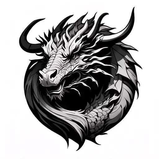 Taurus Dragon Tattoo Combination