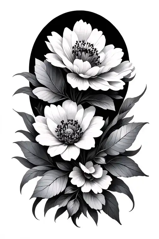 Flowers With Geometric Design Inspired