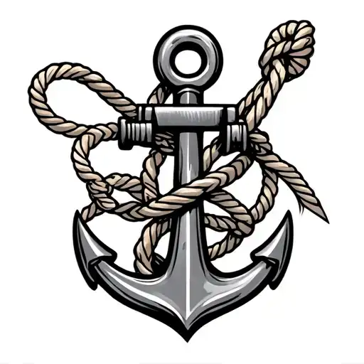 Anchor And Rope And Proppeller