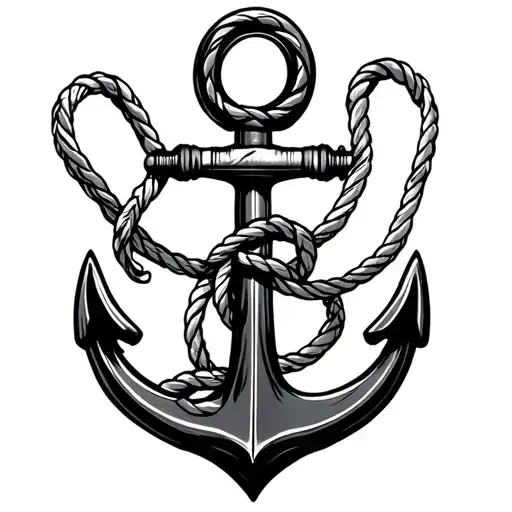 Anchor And Rope And Proppeller