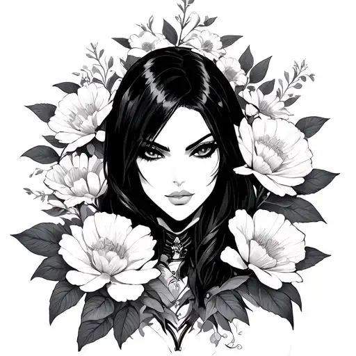 Nico Robin One Piece Surrounded By Flowers Growing