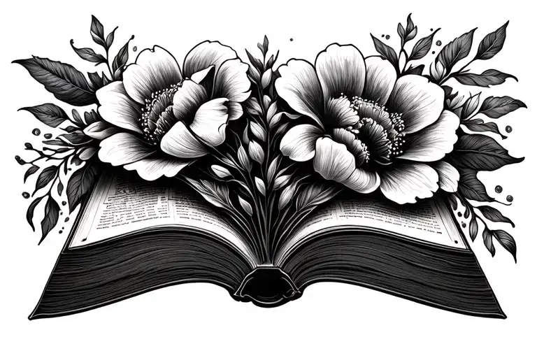 Floral With Hidden Books