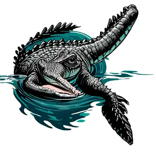 Fine Line Swimming Gator Aerial View