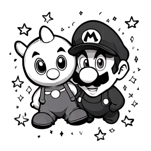 Boo And Stars Mario
