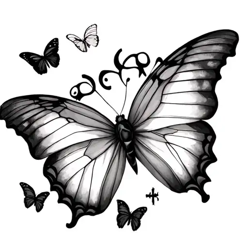 Five Butter Butterflies Make It Gothic Add Letters G59 Add Crosses