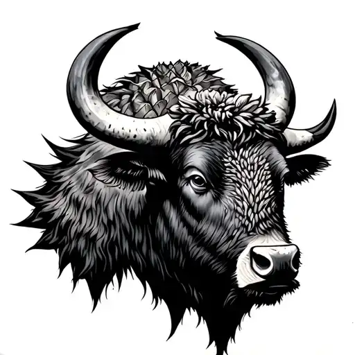 Agave And Bison Head