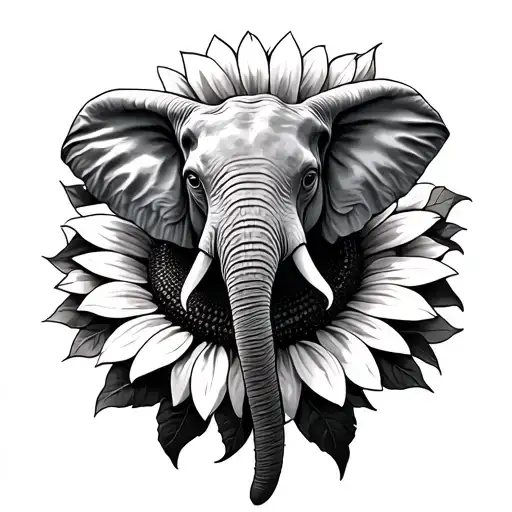 Elephant Sunflower Turtle Surrounded