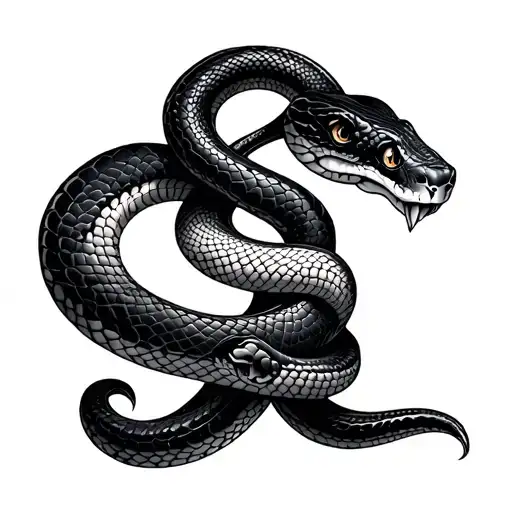 T With S Shape Snake Wrapped