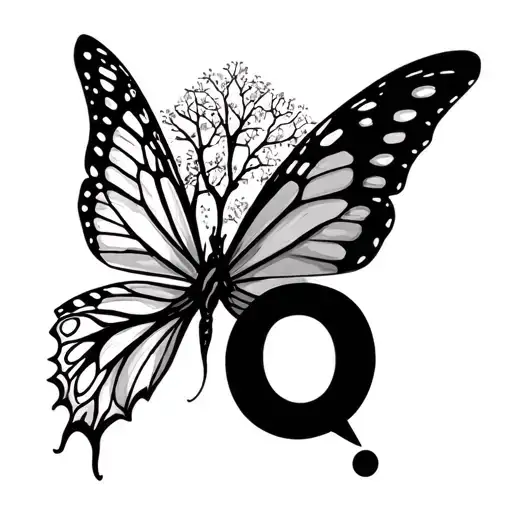 Butterfly With Semicolon Poision Tree And Harley Quinn Symbol