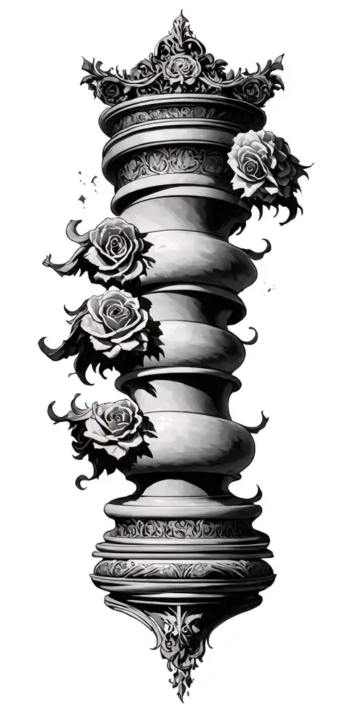 A Segmented Pillar Each Segment Depicts One Of The Seven Deadly Sins