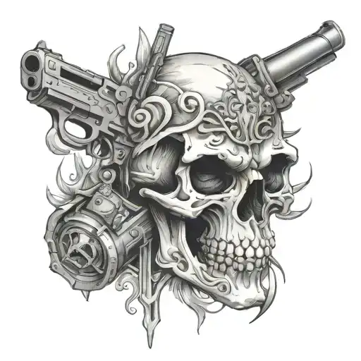 Skull And Pistol Morphing