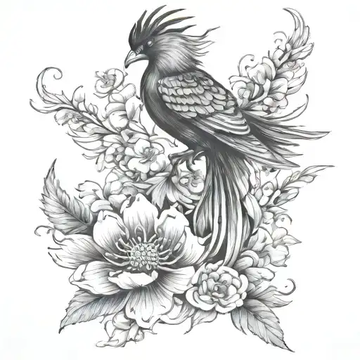 Phoenix And Flowers