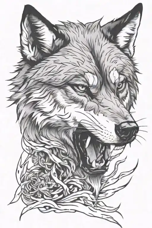 Furious Wolf Face