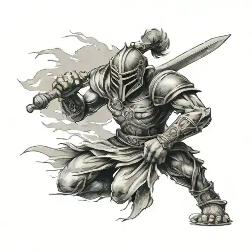 Beaten Warrior With Poem Embedded Within Representing