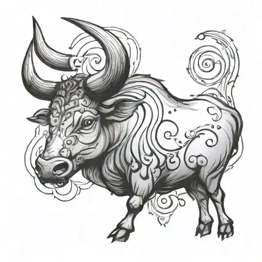 Taurus Zodiac Symbol Constellation Intertwined