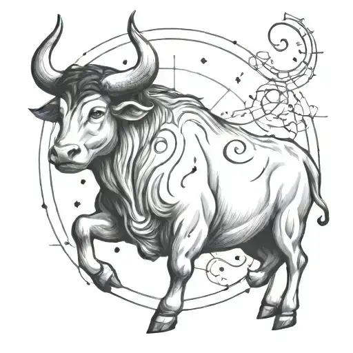Taurus Zodiac Symbol Constellation Intertwined Representing