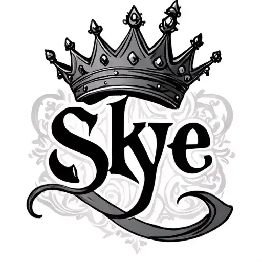 Skye Name With A Crown At The End