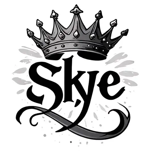 Skye Name With A Crown At The End