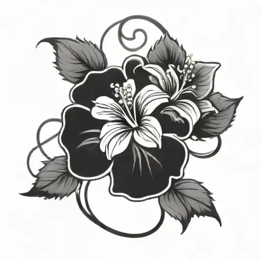 Tinkerbell Disney Hibiscus Flowers Intertwined