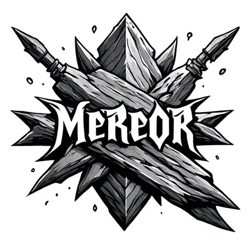 Stone Arrowhead With The Word Mereor In It