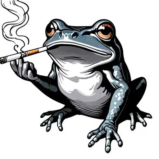 Frog Smoking Cigarette Flipping You The Finger