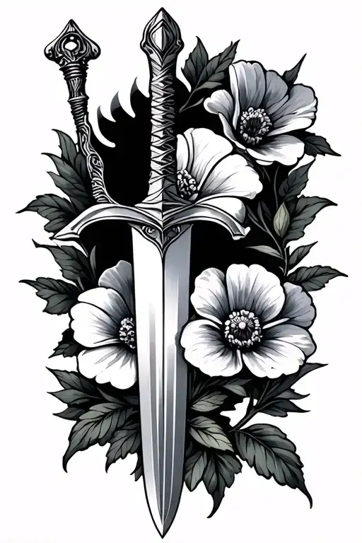 Sword With Primrose Flower