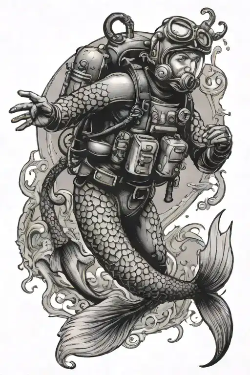 Mk V Diver Saved By Mermaid Swimming