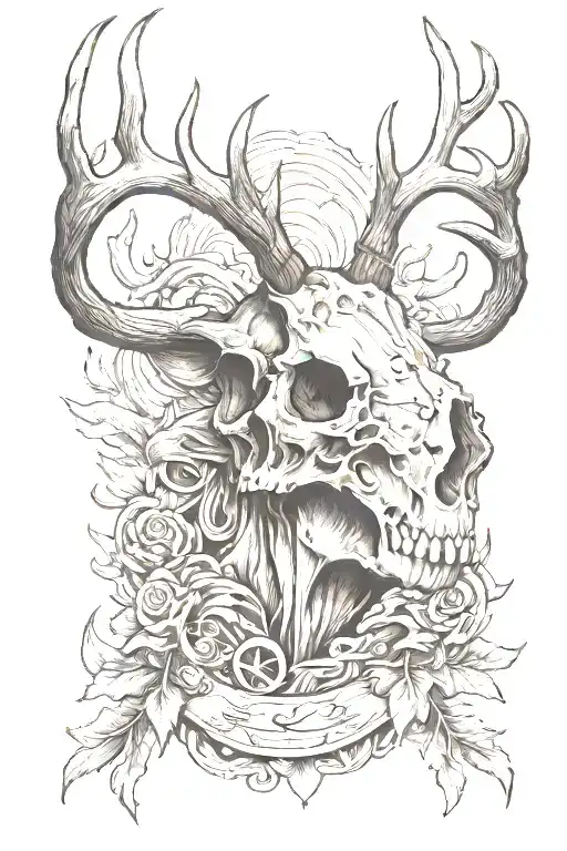 Grampa With Elk Skull